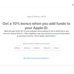 Apple Offers 10% Bonus When Adding Funds to Apple ID
